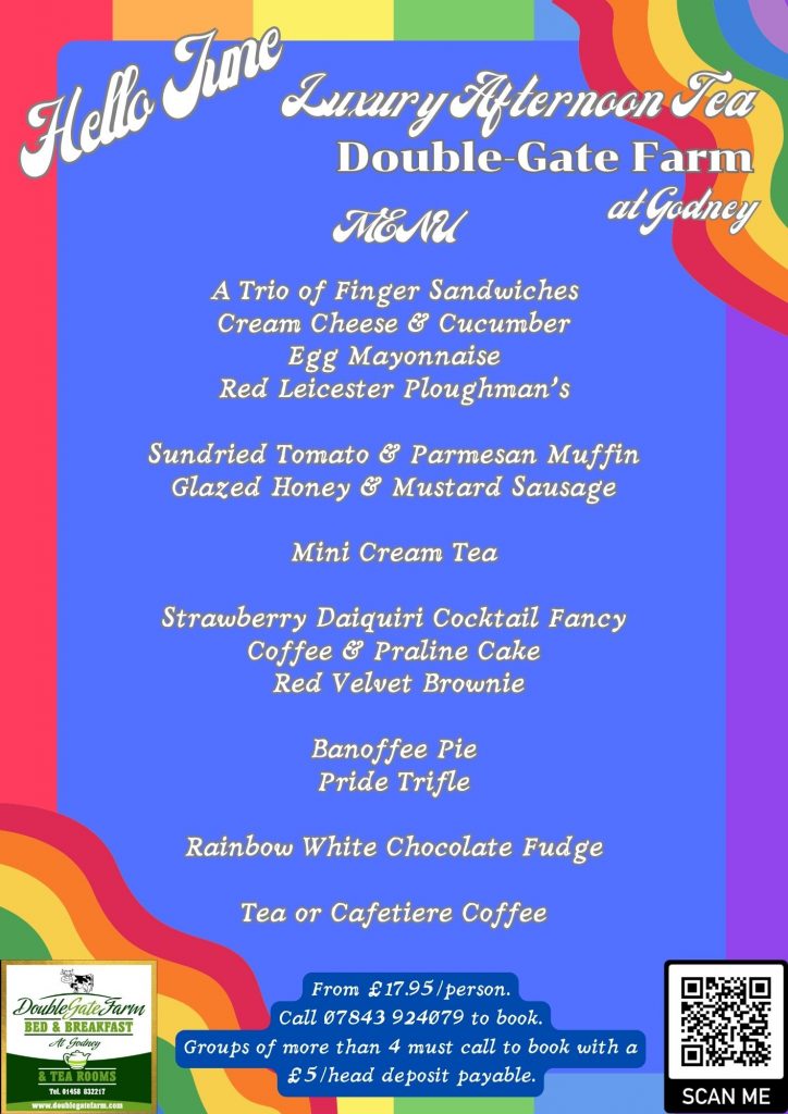 Our Afternoon Tea Menu for the month of June, celebrating Pride Month.