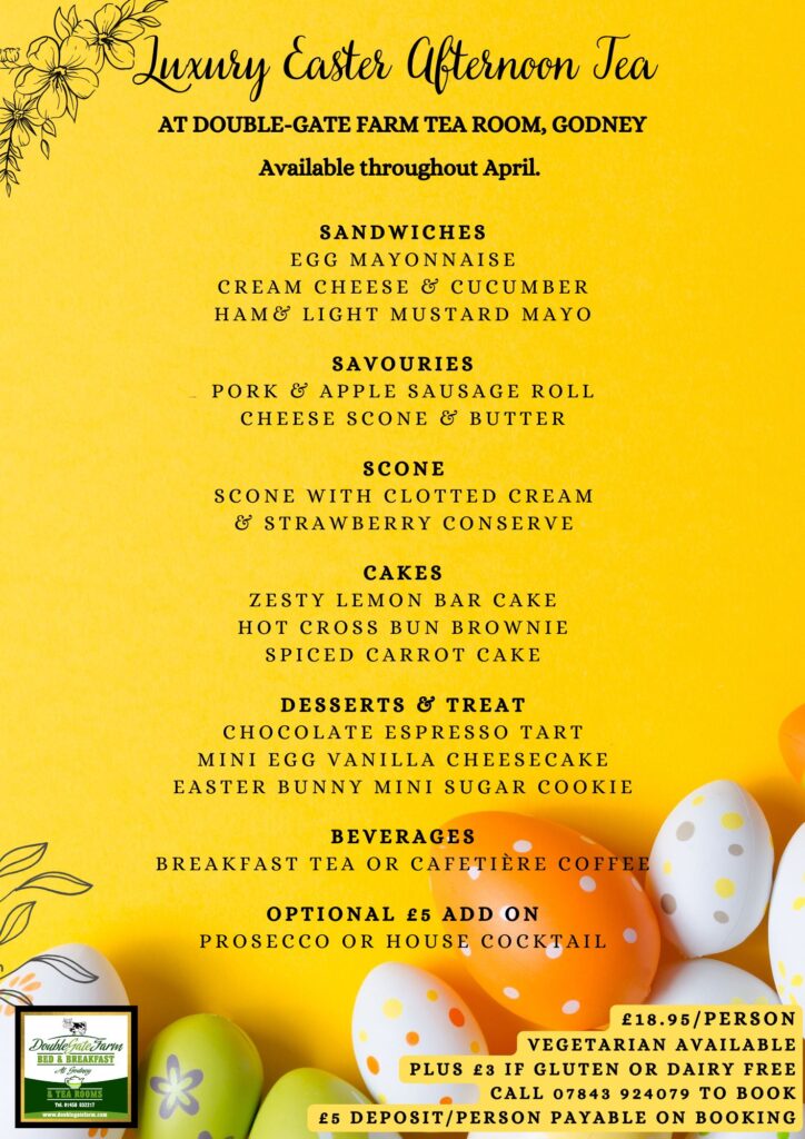 2025 Easter & April Luxury Afternoon Tea Menu