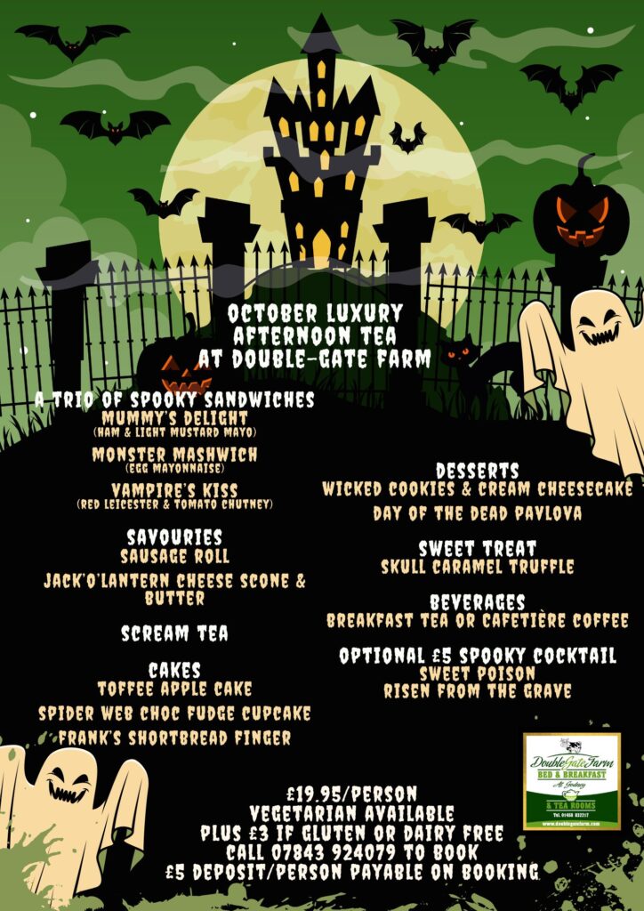 Luxury Spooky Afternoon Tea Menu for October