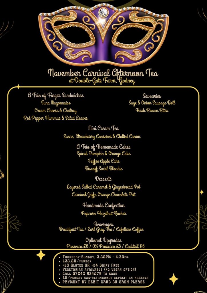 2026 NOvember Afternoon Tea Menu (available until 22nd Nov).